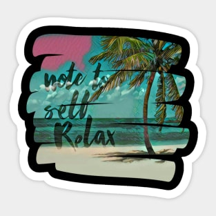 Relax, Tropical Beach Sticker